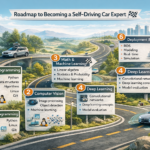 مسیر تبدیل شدن به یک متخصص خودروهای خودران، یک مسیر خطی و تک‌موضوعی نیست؛ بلکه ترکیبی از مهارت‌های نرم‌افزاری، ریاضیات، هوش مصنوعی، بینایی ماشین و سیستم‌های کنترلی است. این نقشه‌راه جاده‌ای، مهم‌ترین ایستگاه‌های یادگیری را نشان می‌دهد و کمک می‌کند به‌جای پراکنده‌خوانی، قدم‌به‌قدم و هدفمند پیش بروید. در این مسیر، هر مرحله روی مرحله قبل بنا می‌شود و نتیجه آن، توانایی پیاده‌سازی پروژه‌های واقعی در حوزه خودروهای هوشمند خواهد بود. در نقطه شروع، پایه‌های برنامه‌نویسی قرار دارد. تسلط به پایتون، ساختار داده‌ها، الگوریتم‌ها، کار با کتابخانه‌های علمی و مهندسی و آشنایی با ابزارهای توسعه مانند گیت و لینوکس، ستون اصلی ورود به این حوزه است. بعد از آن، بخش ریاضیات و مبانی یادگیری ماشین اهمیت پیدا می‌کند. موضوعاتی مثل جبر خطی، آمار و احتمال و مفاهیم پایه یادگیری ماشین، به شما کمک می‌کنند مدل‌ها را فقط استفاده نکنید، بلکه منطق پشت آن‌ها را درک کنید و بتوانید آن‌ها را بهبود دهید. گام بعدی، بینایی ماشین است؛ جایی که خودرو باید محیط را ببیند و بفهمد. پردازش تصویر، تشخیص اشیا، دنبال‌کردن حرکت و تخمین عمق از جمله مهارت‌هایی هستند که پایه بسیاری از قابلیت‌های ادراک در خودروهای خودران را می‌سازند. پس از این مرحله، یادگیری عمیق نقش پررنگ‌تری پیدا می‌کند؛ زیرا بسیاری از مسائل ادراک مانند تشخیص دقیق اشیا، تفکیک ناحیه‌ها و فهم صحنه با شبکه‌های عصبی عمیق به بهترین شکل حل می‌شوند. آشنایی با معماری‌هایی مانند شبکه‌های کانولوشنی و روش‌های آموزش و ارزیابی مدل‌ها، در این مرحله ضروری است. پس از ادراک، خودرو باید بداند کجاست و چطور حرکت کند. اینجا وارد بخش مکان‌یابی و همجوشی حسگرها می‌شویم. ترکیب داده‌های حسگرهایی مانند دوربین، لیدار، رادار، جی‌پی‌اس و آی‌ام‌یو باعث می‌شود موقعیت خودرو دقیق‌تر تخمین زده شود و در شرایط مختلف، پایداری سیستم حفظ شود. سپس نوبت برنامه‌ریزی مسیر و کنترل است؛ یعنی تصمیم‌گیری برای حرکت ایمن، انتخاب مسیر، جلوگیری از برخورد و کنترل فرمان، گاز و ترمز. این بخش پل ارتباطی بین «فهم محیط» و «حرکت واقعی خودرو» است. در ادامه، مرحله پیاده‌سازی و کار با ابزارهای صنعتی قرار می‌گیرد. آشنایی با ROS و مفاهیم سیستم‌های نهفته و زمان واقعی باعث می‌شود بتوانید ماژول‌های مختلف خودرو را در یک سیستم یکپارچه اجرا کنید و خروجی‌ها را در قالب یک سامانه قابل اجرا بسازید. در نهایت، پروژه‌های عملی مسیر را کامل می‌کنند. هرچه بیشتر روی پروژه‌های واقعی، شبیه‌سازی، داده‌های واقعی و سناریوهای چالش‌دار کار کنید، سریع‌تر به سطح تخصصی نزدیک می‌شوید. مسیر شغلی و تخصصی نیز در پایان مشخص می‌شود؛ مثل مهندس ادراک، مهندس بینایی ماشین، مهندس SLAM، مهندس برنامه‌ریزی و کنترل، یا مهندس سیستم‌های رباتیکی و نرم‌افزار خودروهای خودران. هدف این نقشه‌راه این است که به شما نشان دهد برای متخصص شدن در خودروهای خودران، باید هم دانش عمیق داشته باشید و هم تجربه عملی. اگر این مراحل را به‌صورت پیوسته و پروژه‌محور طی کنید، در نهایت به مهارت‌هایی می‌رسید که در صنعت و پژوهش کاملاً کاربردی و قابل ارائه هستند
